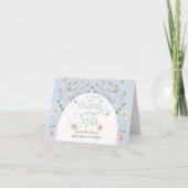 Baby Bloom Wildblume Blue Baby Dusche Dankeskarte (Vorderseite)