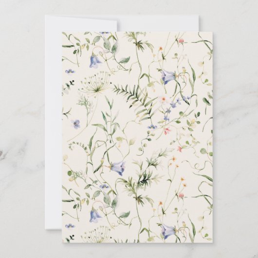 Baby Bloom Wildblume Gender Neutral Baby Dusche Einladung (Rückseite)