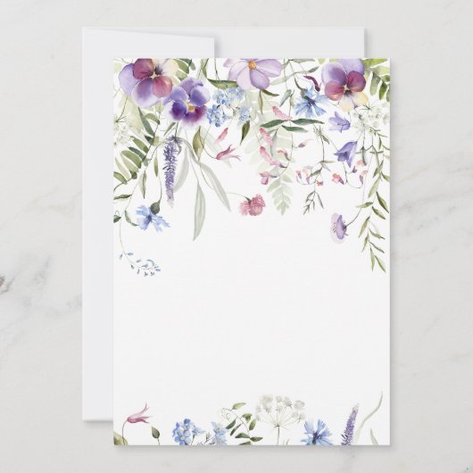 Baby Bloom Wildblumen Botanisch Rustikal Einladung (Rückseite)