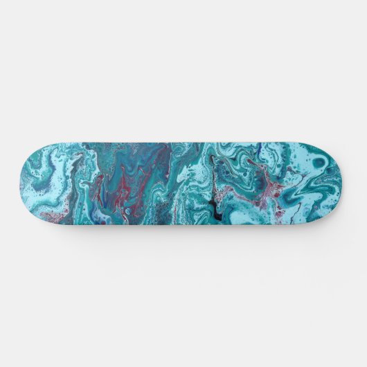 Baby Blue 1 Cooles Acryl Abstrakt Skateboard Deck (Horizontal)