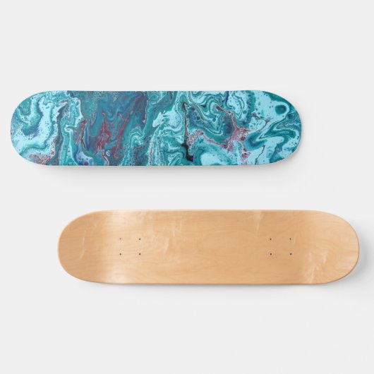 Baby Blue 1 Cooles Acryl Abstrakt Skateboard Deck (Horizontal)