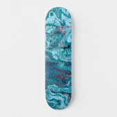 Baby Blue 1 Cooles Acryl Abstrakt Skateboard Deck (Vorderseite)