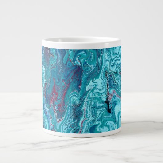 Baby Blue 2 Blähblau Abstrakte Tasse (Vorderseite)