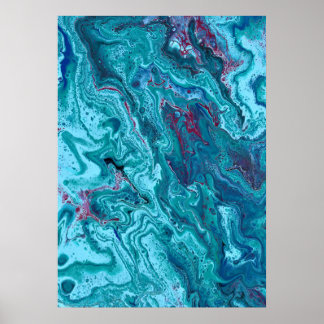 Baby Blue 3 Dynamic Abstrakt Poster Art Print