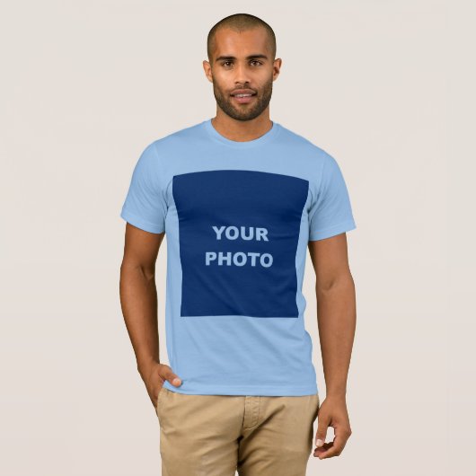 Baby Blue Add Your Image Foto Picture Logo T-Shirt (Vorne ganz)