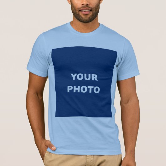 Baby Blue Add Your Image Foto Picture Logo T-Shirt (Vorderseite)