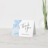 Baby Blue Agate Silver Wedding Vielen Dank Karte (Vorderseite)