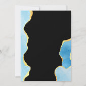 Baby Blue and Gold Agate Boy Baby Dusche by Mail Einladung (Rückseite)