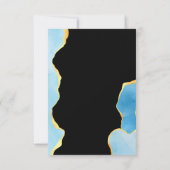 Baby Blue and Gold Agate Boy Baby Dusche Dankeskarte (Rückseite)