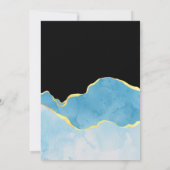 Baby Blue and Gold Agate Boy Baby Dusche Einladung (Rückseite)