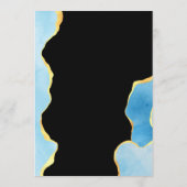 Baby Blue and Gold Agate Boy Baby Showspiel Hinweiskarte (Rückseite)