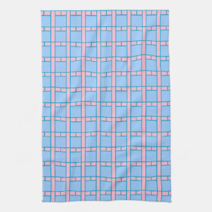 Baby Blue and Pink Tile Gemustert Küchentuch