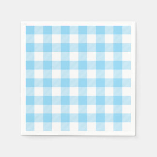 Baby Blue and White Buffalo Plaid Gingham Serviette