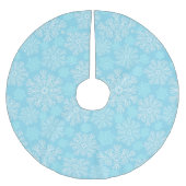 Baby Blue and White Christmas Snowflakes Muster Polyester Weihnachtsbaumdecke (Vorderseite)