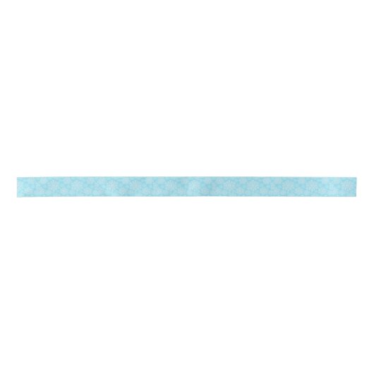 Baby Blue and White Christmas Snowflakes Muster Satinband (Vorderseite)