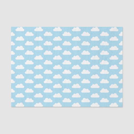 Baby Blue and White Cloud Tissue Paper Seidenpapier (Vorderseite)