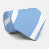 Baby Blue and White Custom Strip Krawatte (Gerollt)