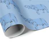 Baby Blue Animal Print Packaging Paper Geschenkpapier (Rolleneckpunkt)