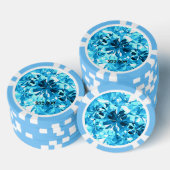 Baby Blue Aquamarine Gem Stone Poker Chip (Stapel)