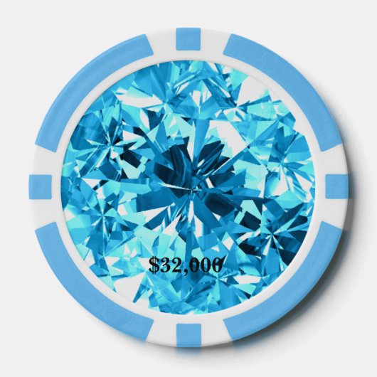 Baby Blue Aquamarine Gem Stone Poker Chip (Vorderseite)