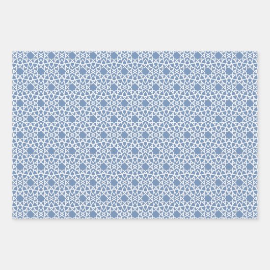 Baby Blue Arabesque Design Geschenkpapier Set (Vorderseite 2)