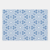 Baby Blue Arabesque Geometric Muster Geschenkpapier Set (Vorderseite 2)