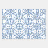 Baby Blue Arabesque Geometric Muster Geschenkpapier Set (Vorderseite)