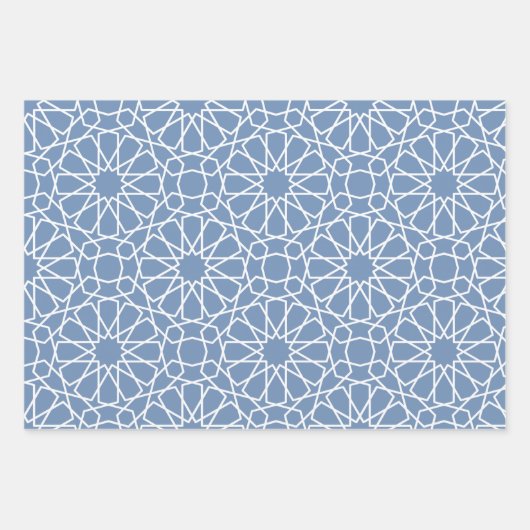 Baby Blue Arabesque Muster Geschenkpapier (Vorderseite 2)