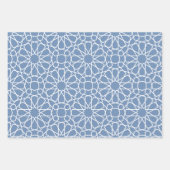 Baby Blue Arabesque Muster Geschenkpapier Set (Vorderseite 2)
