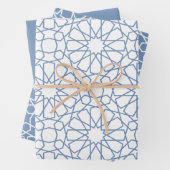 Baby Blue Arabesque Muster Geschenkpapier Set (Beispiel)