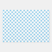 Baby Blue auf Weiß verschiedene Größen Polka Dots Geschenkpapier Set (Vorderseite 2)