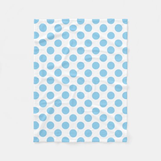 Baby Blue auf weiße große Polka Dots Fleecedecke (Vorderseite)