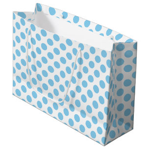 Baby Blue auf weiße große Polka Dots Geschenktüte
