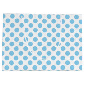 Baby Blue auf weiße große Polka Dots Große Geschenktüte (Rückseite)