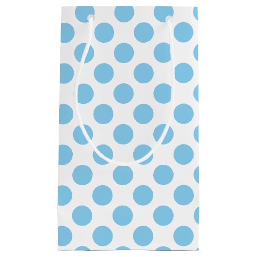 Baby Blue auf weiße große Polka Dots Kleine Geschenktüte (Vorderseite)