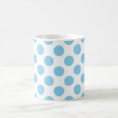 Baby Blue auf weiße große Polka Dots Muster Kaffeetasse (Mittel)