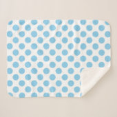 Baby Blue auf weiße große Polka Dots Sherpadecke (Vorderseite (Horizontal))