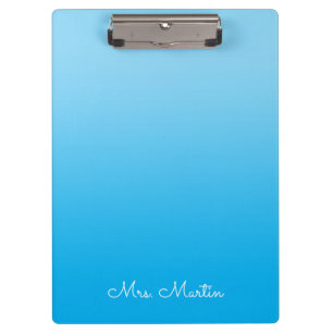 Baby Blue Azure Farbverlauf Personalisierter Lehre Klemmbrett