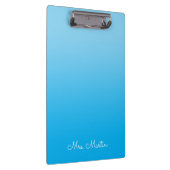 Baby Blue Azure Gradient Personalisiert Teacher Klemmbrett (Rechts)