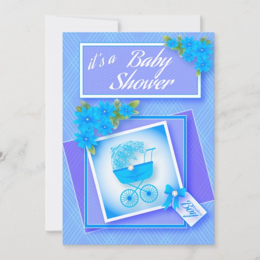 Baby Blue | Baby Boy Shower Party Einladung (Vorderseite)