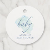 Baby Blue, Baby Dusche Geschenkanhänger (Rückseite)