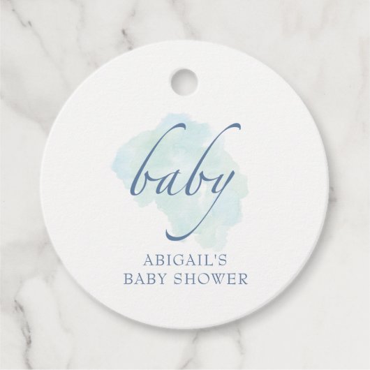 Baby Blue, Baby Dusche Geschenkanhänger (Vorderseite)