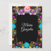 Baby Blue Background Mexican Mis Quince Einladung (Rückseite)