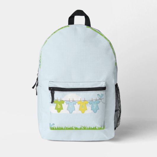 Baby Blue Backpack Bedruckter Rucksack (Vorderseite)