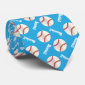 Baby Blue Baseball Fun Krawatte (Gerollt)