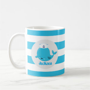 Baby Blue Beach Wal mit dem Namen Monogram Tasse