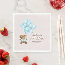 Baby Blue Bear Baby Dusche Party Napkins Serviette