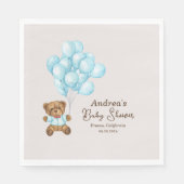 Baby Blue Bear Baby Dusche Party Napkins Serviette (Vorderseite)