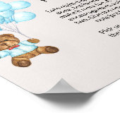 Baby Blue Bear Baby Dusche Spate Night Diapers Poster (Ecke)