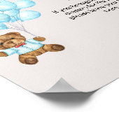 Baby Blue Bear Baby Duschkabine Windelwanne Poster (Ecke)